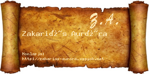 Zakariás Auróra névjegykártya